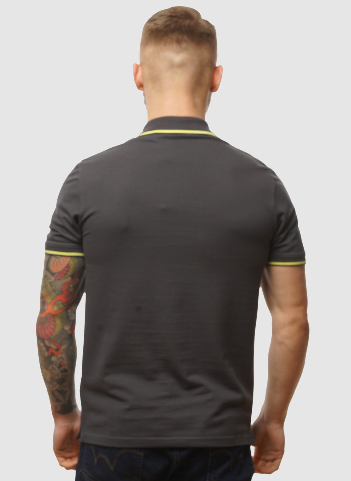 Tipped Poloshirt - Gunmetal/Steward