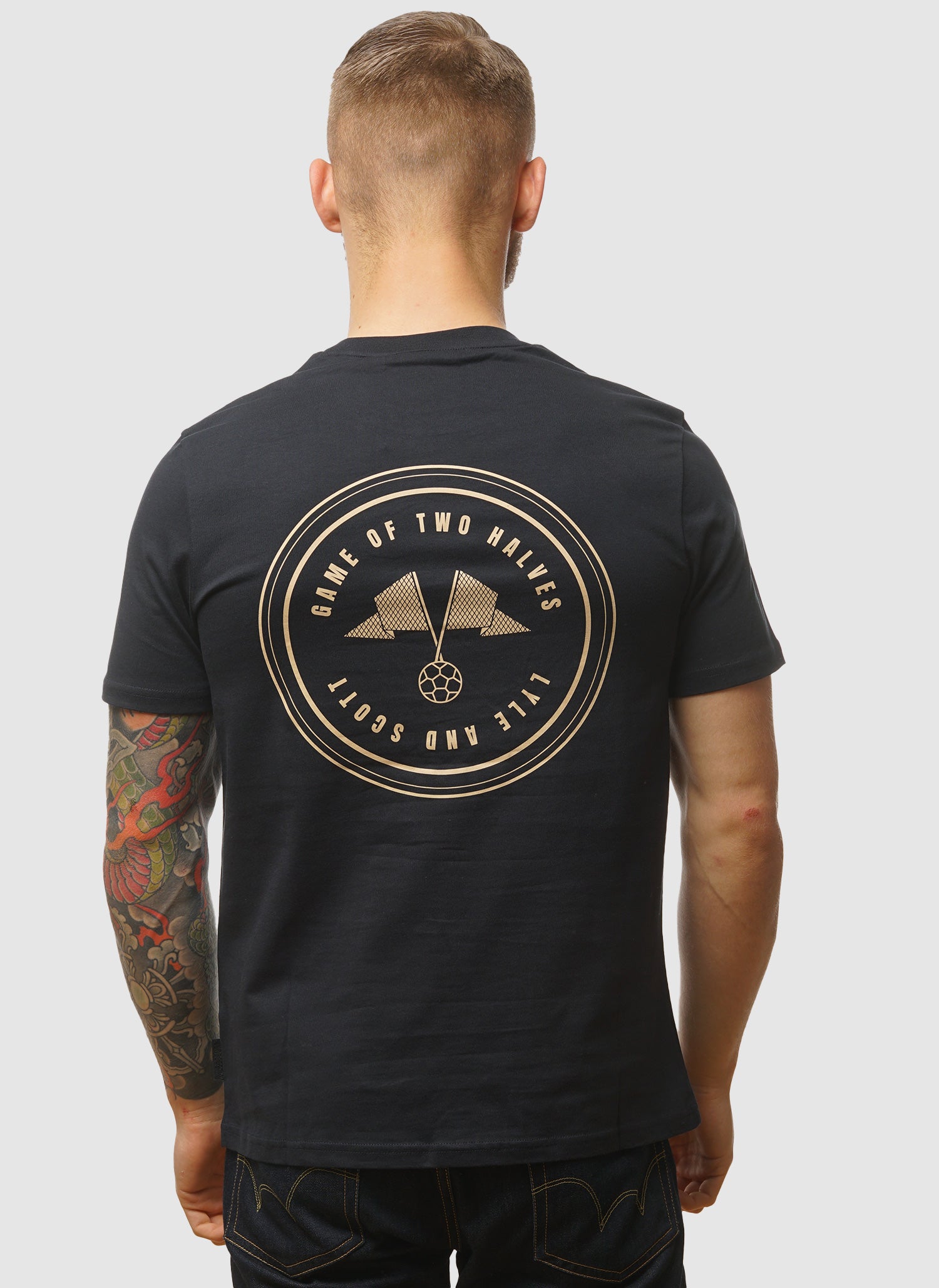 Game of Two Halves Graphic T-Shirt - Dark Navy/ Mojave