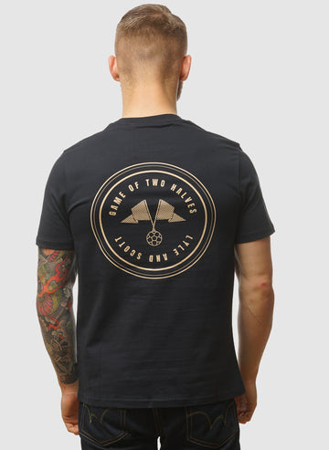 Game of Two Halves Graphic T-Shirt - Dark Navy/ Mojave