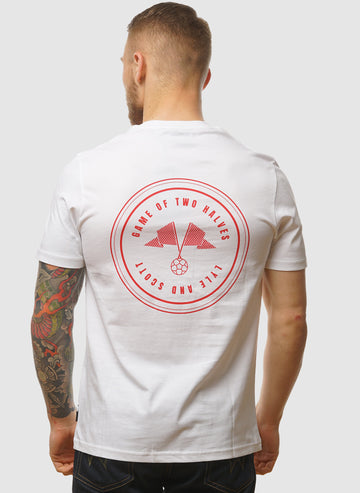 Game of Two Halves Graphic T-Shirt - White/Flare Red