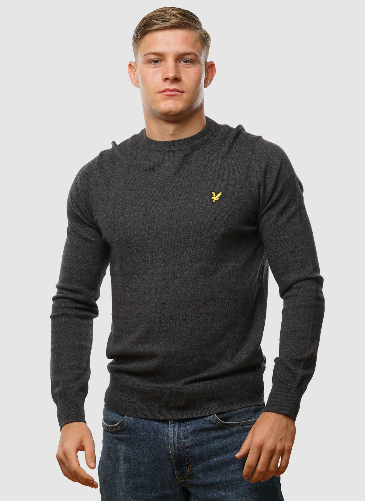 Cotton Merino 12gg Jumper - Charcoal Marl