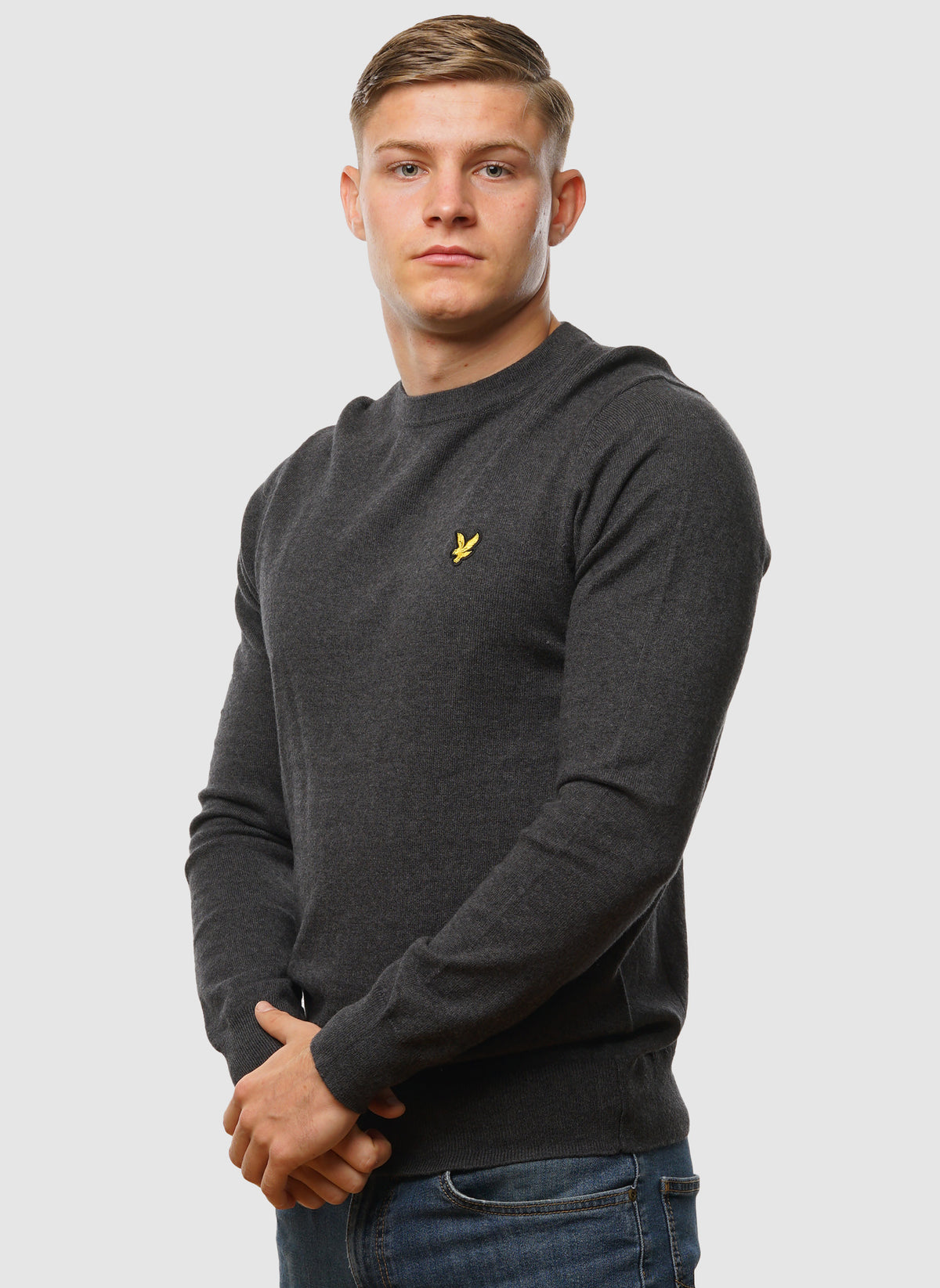 Cotton Merino 12gg Jumper - Charcoal Marl