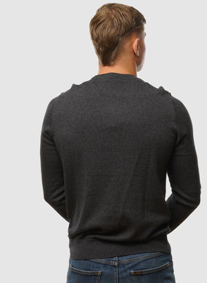 Cotton Merino 12gg Jumper - Charcoal Marl