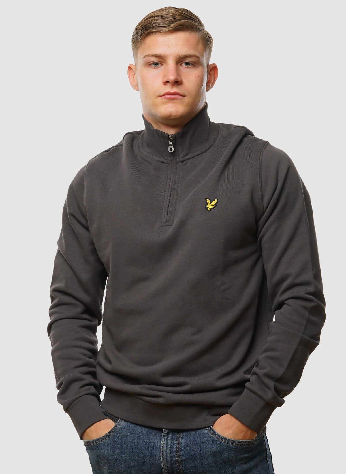 Loopback 1/4 Zip Sweatshirt - Gunmetal
