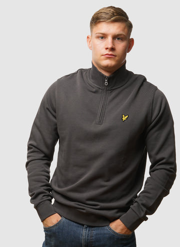 Loopback 1/4 Zip Sweatshirt - Gunmetal
