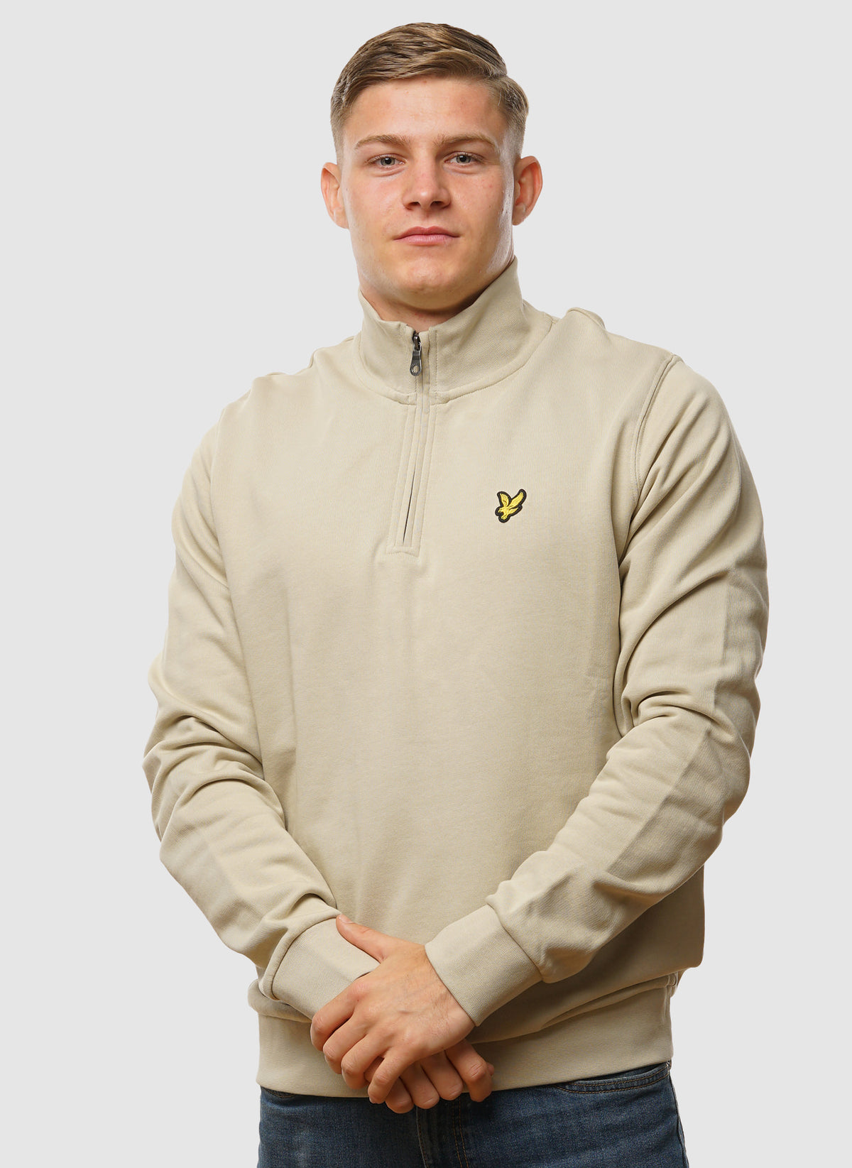 Loopback 1/4 Zip Sweatshirt - Grey Taupe