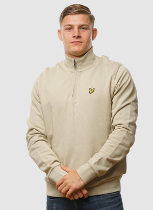 Loopback 1/4 Zip Sweatshirt - Grey Taupe