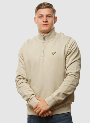Loopback 1/4 Zip Sweatshirt - Grey Taupe