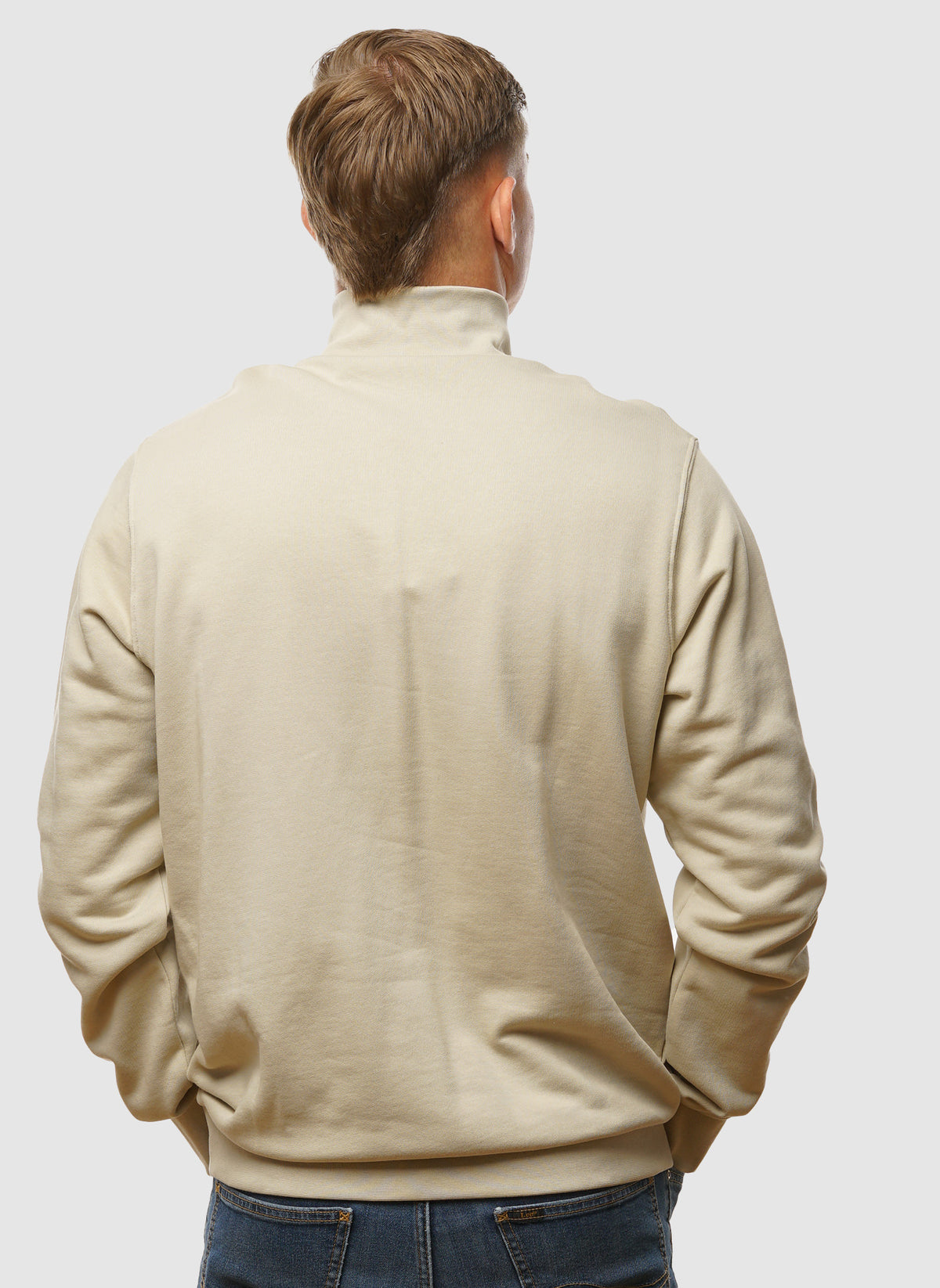 Loopback 1/4 Zip Sweatshirt - Grey Taupe