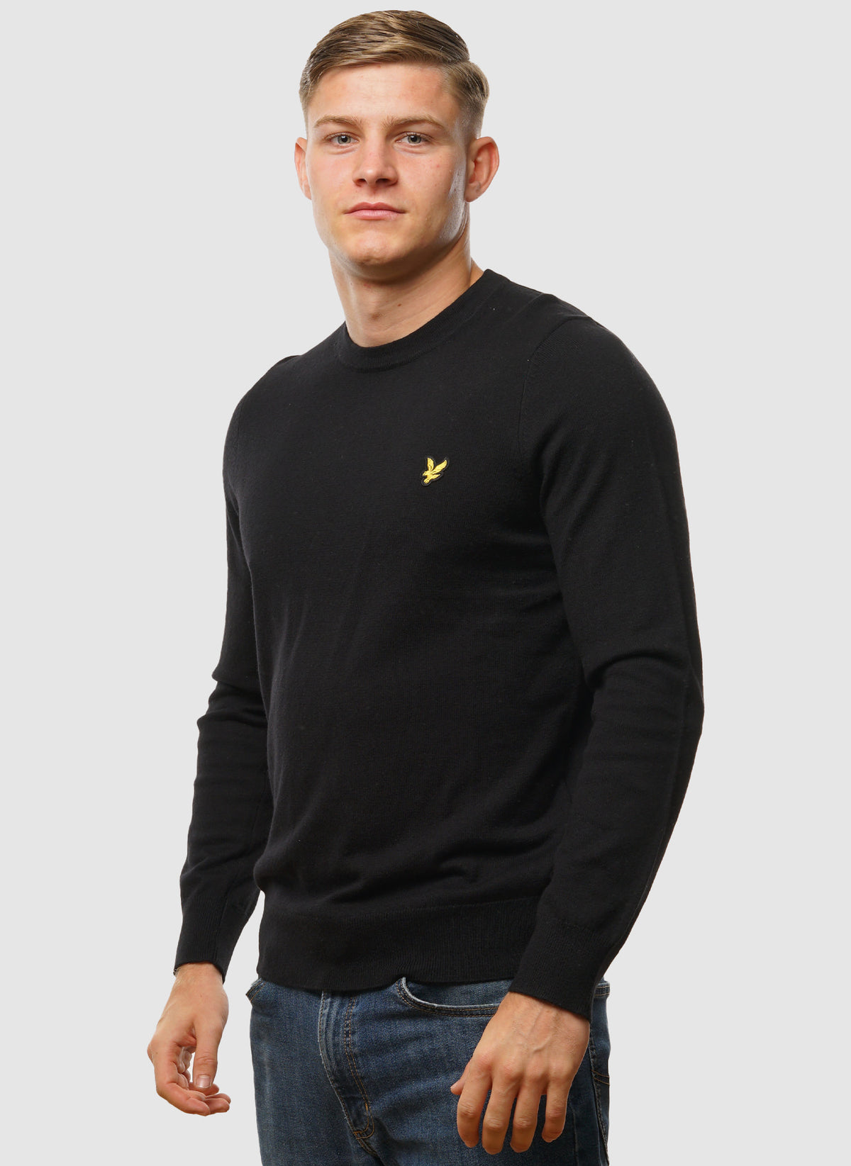 Cotton Merino 12gg Jumper - Jet Black