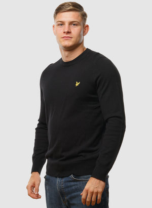 Cotton Merino 12gg Jumper - Jet Black