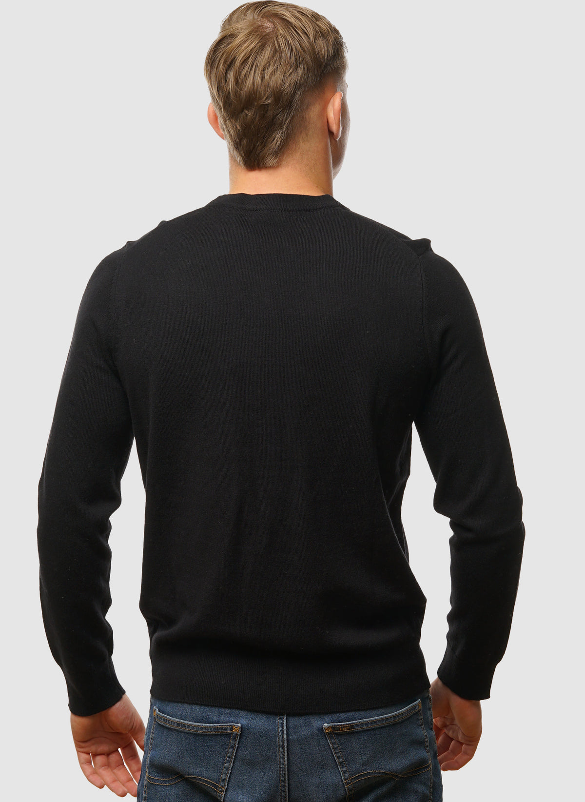 Cotton Merino 12gg Jumper - Jet Black