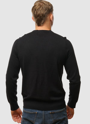 Cotton Merino 12gg Jumper - Jet Black