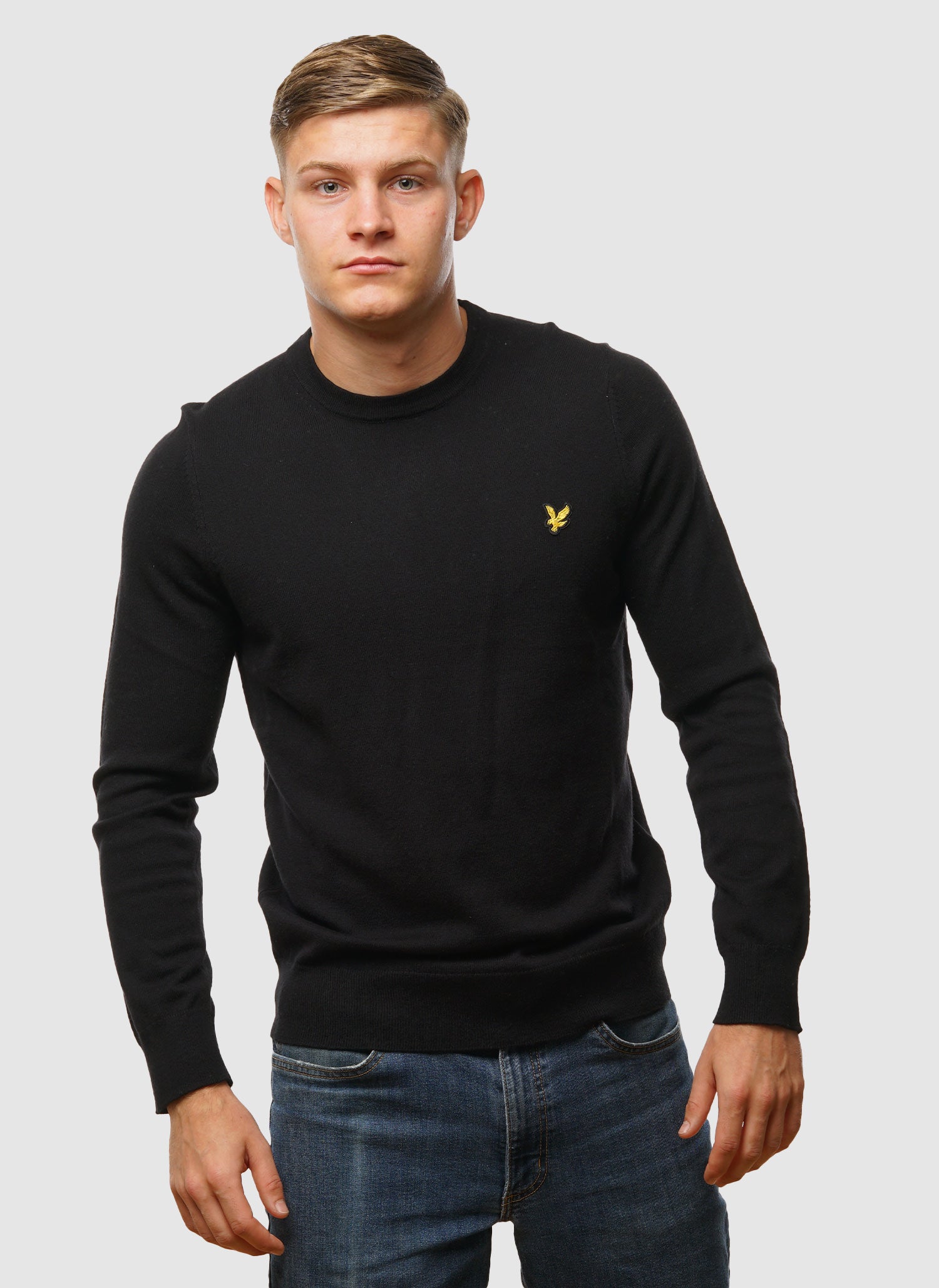 Cotton Merino 12gg Jumper - Jet Black