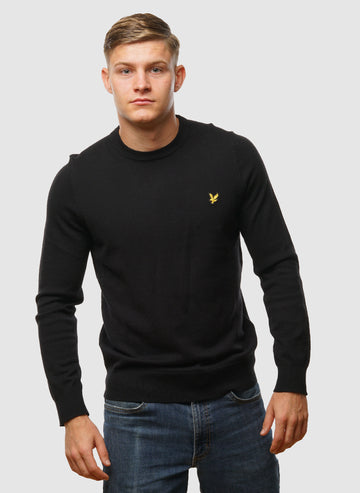 Cotton Merino 12gg Jumper - Jet Black