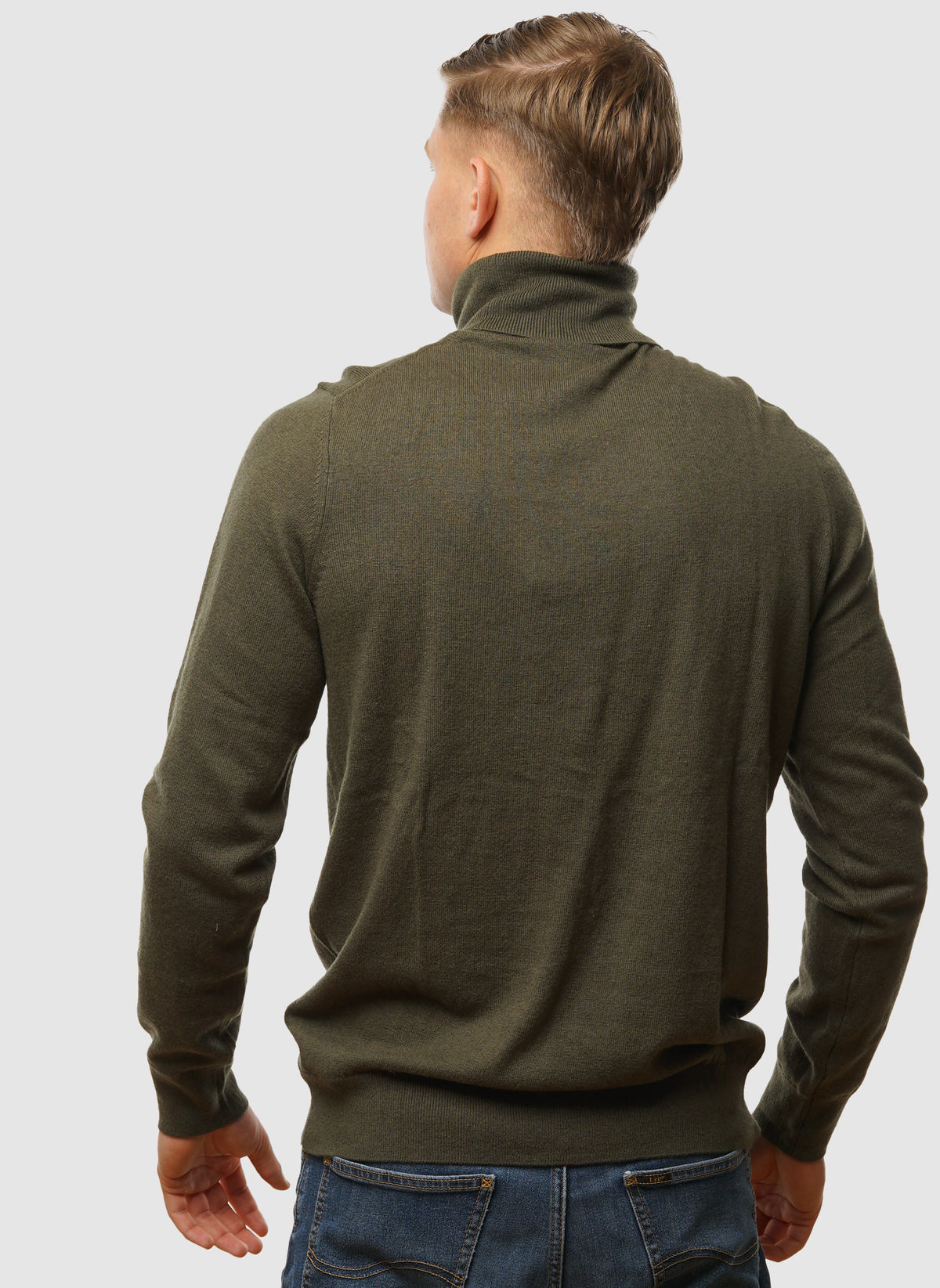 Cotton Merino Turtleneck Jumper - Deep Depths
