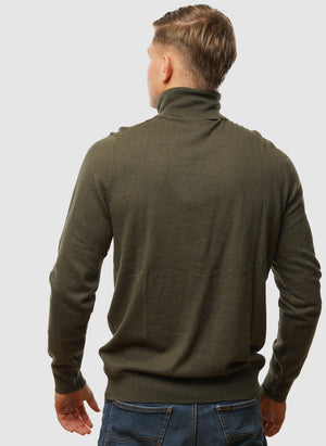 Cotton Merino Turtleneck Jumper - Deep Depths