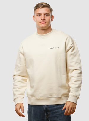 Script Brushback Crew Neck Sweatshirt - Foam