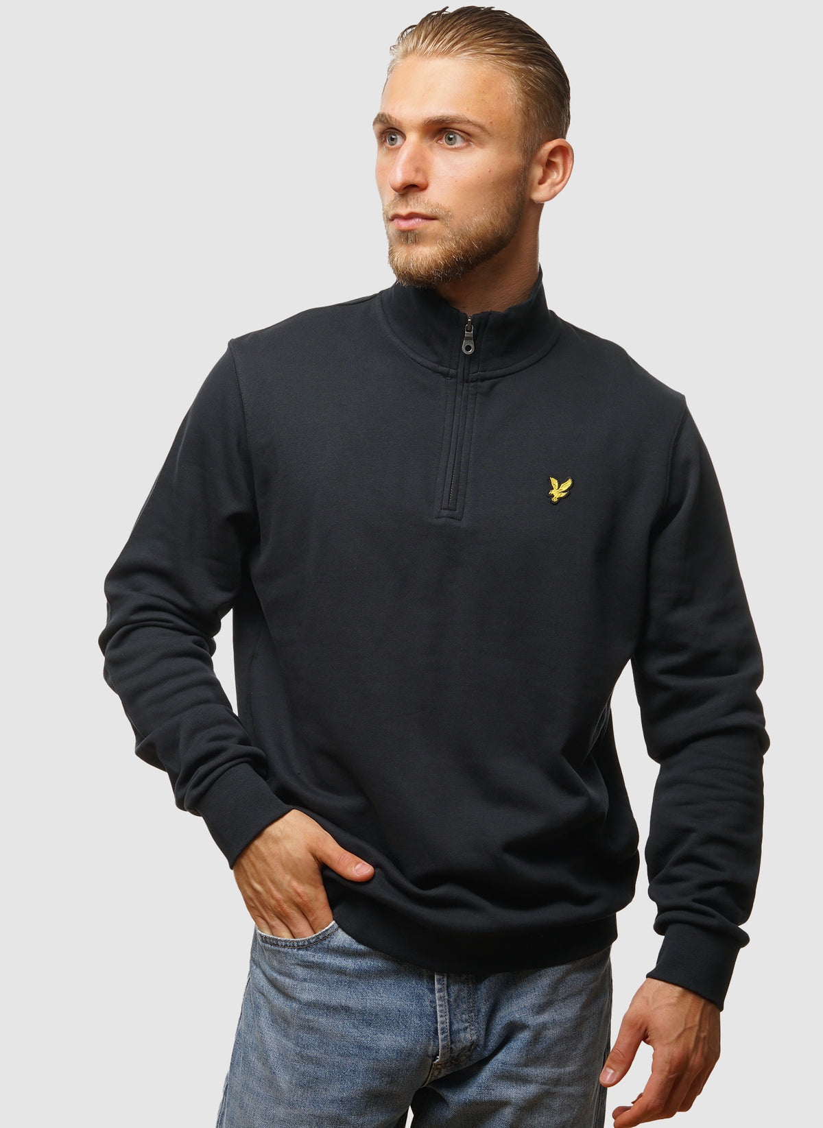 Loopback 1/4 Zip Sweatshirt - Dark Navy