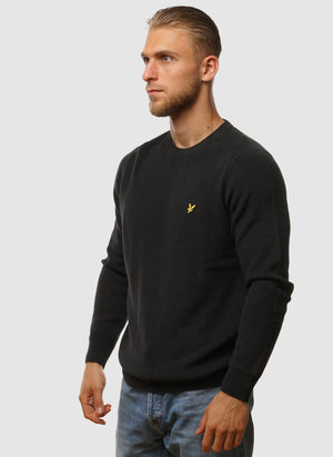 Engineered Rib Crew Neck - Black Ice
