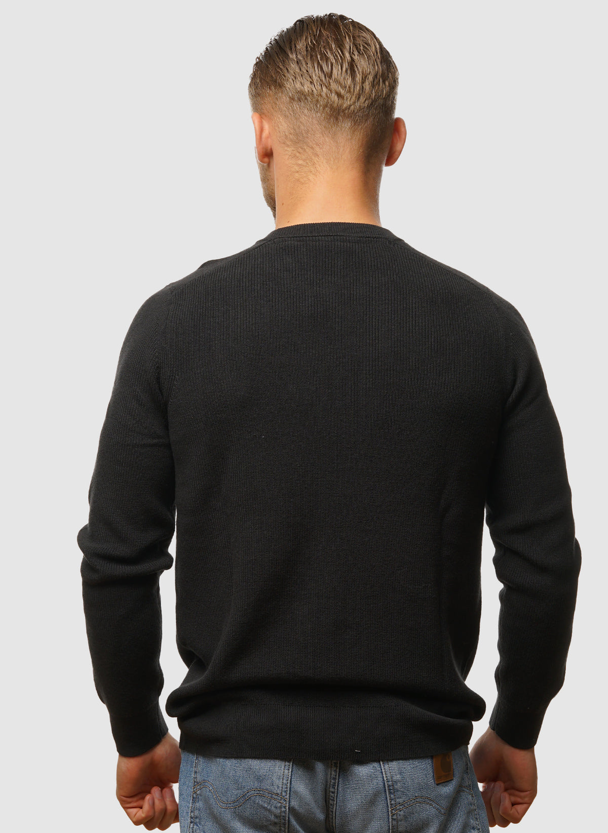 Engineered Rib Crew Neck - Black Ice