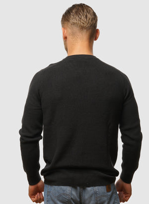 Engineered Rib Crew Neck - Black Ice