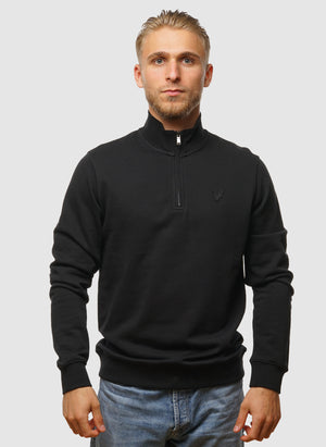 Superfine Quarter Zip Sweatshirt - Jet Black