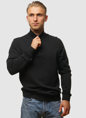Superfine Quarter Zip Sweatshirt - Jet Black