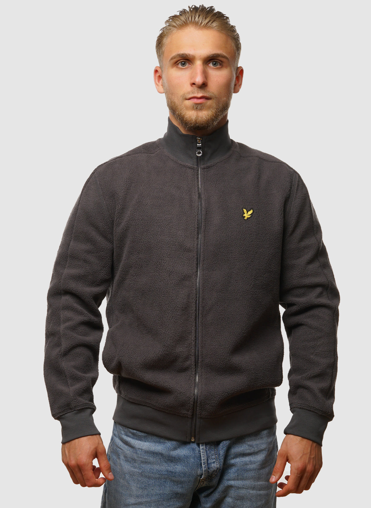 Polar Fleece Track Jacket - Charcoal Marl