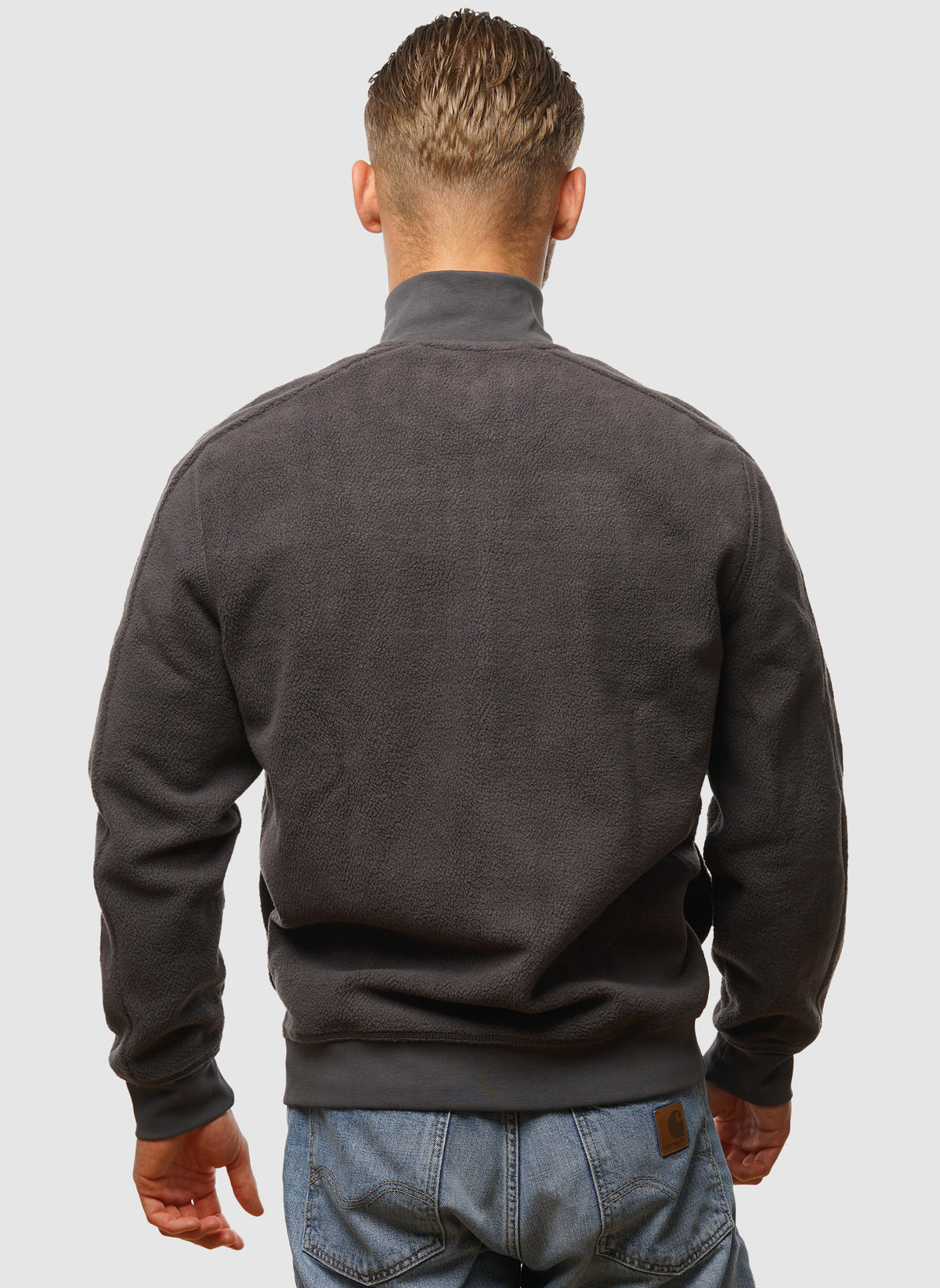 Polar Fleece Track Jacket - Charcoal Marl