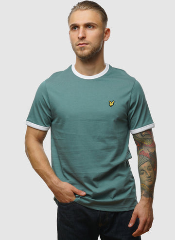 Ringer T-Shirt - Agave Green/White