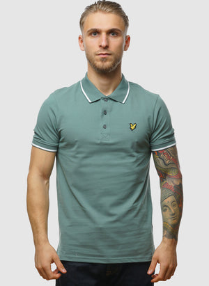 Tipped Poloshirt - Agave Green/White