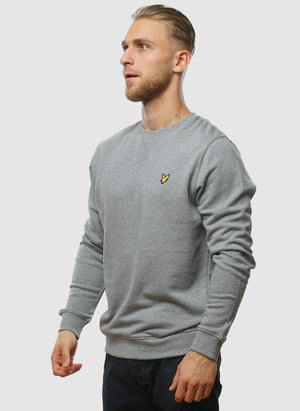 Crew Neck Sweatshirt - Mid Grey Marl