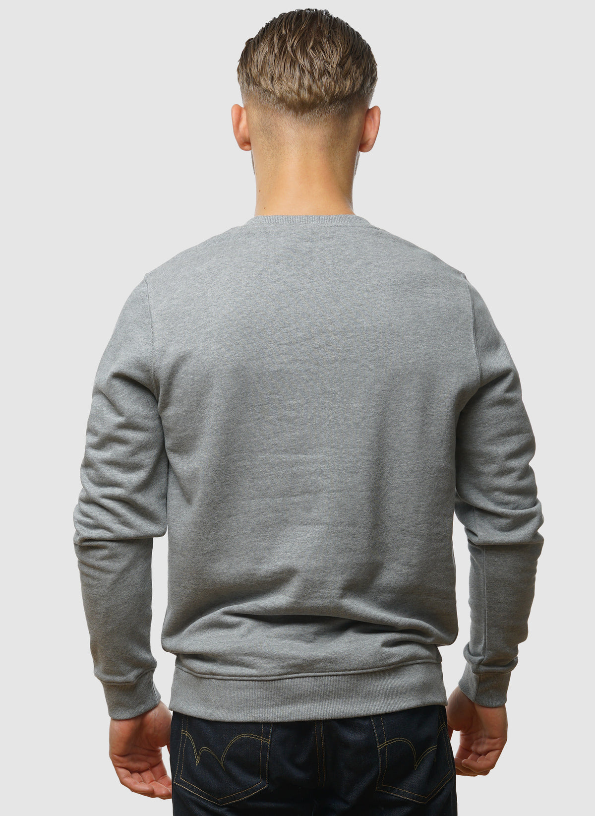 Crew Neck Sweatshirt - Mid Grey Marl
