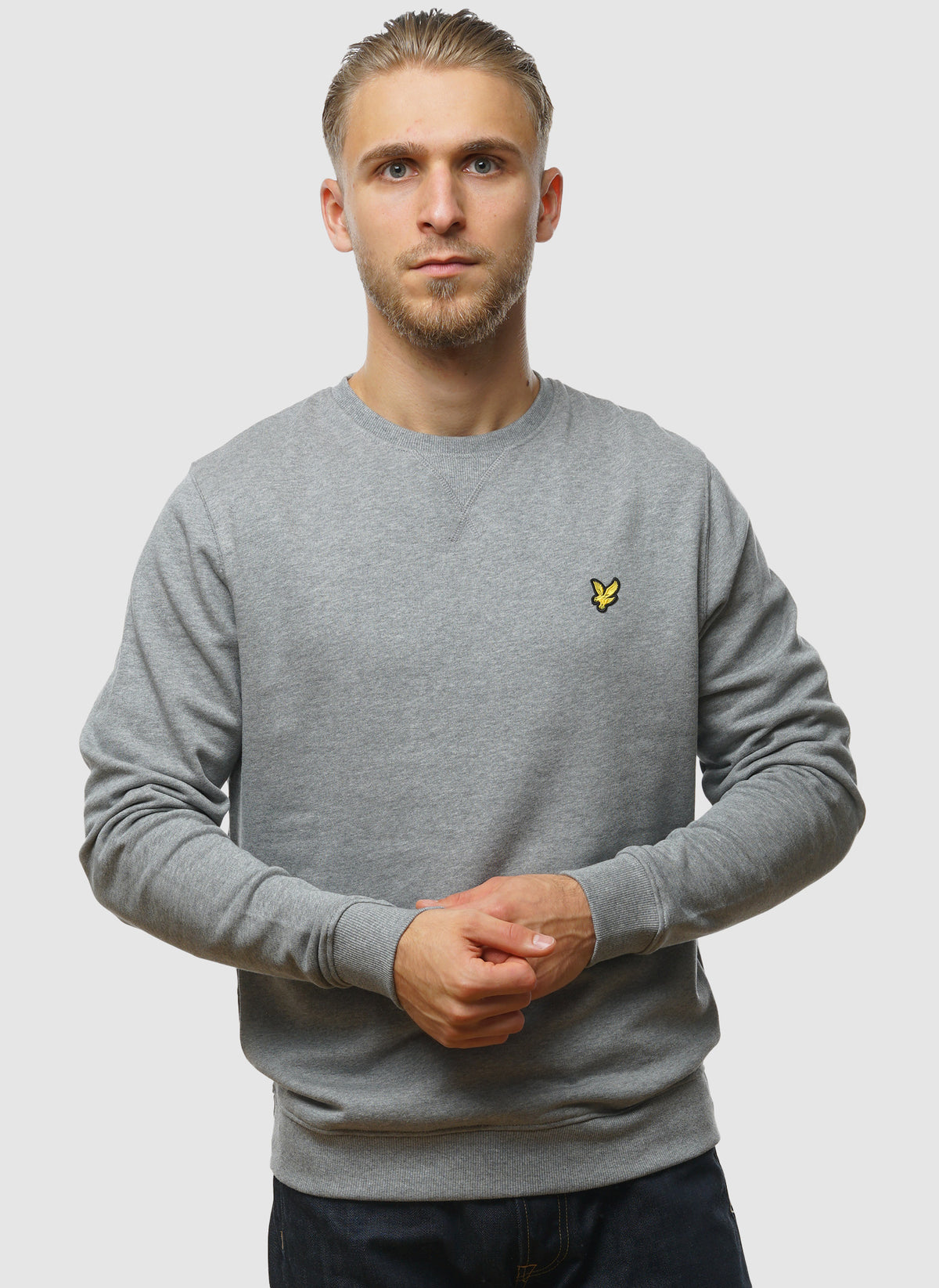 Crew Neck Sweatshirt - Mid Grey Marl