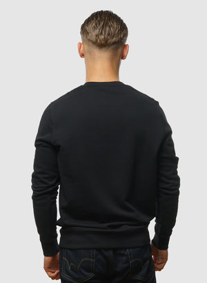 Crew Neck Sweatshirt - Jet Black