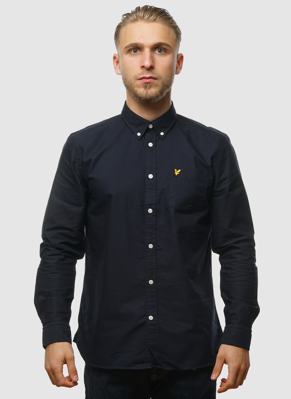 Plain Oxford Hemd - Dark Navy
