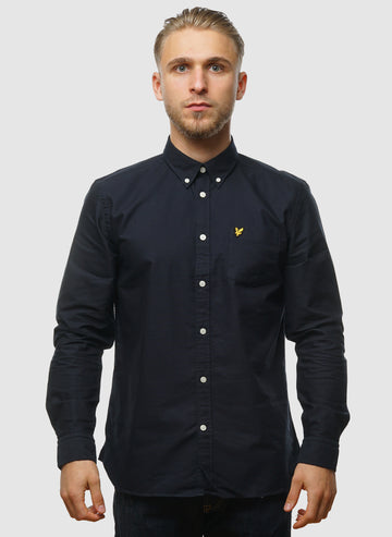 Plain Oxford Hemd - Dark Navy