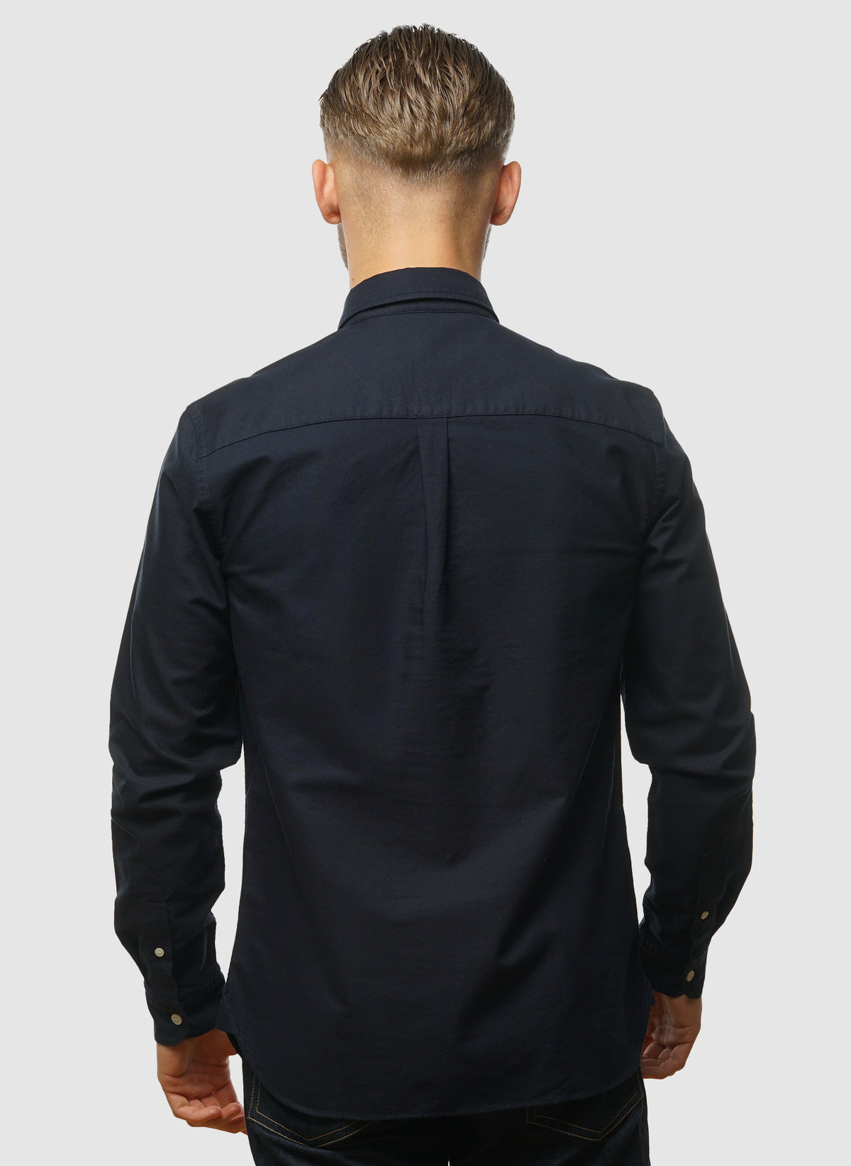 Plain Oxford Hemd - Dark Navy