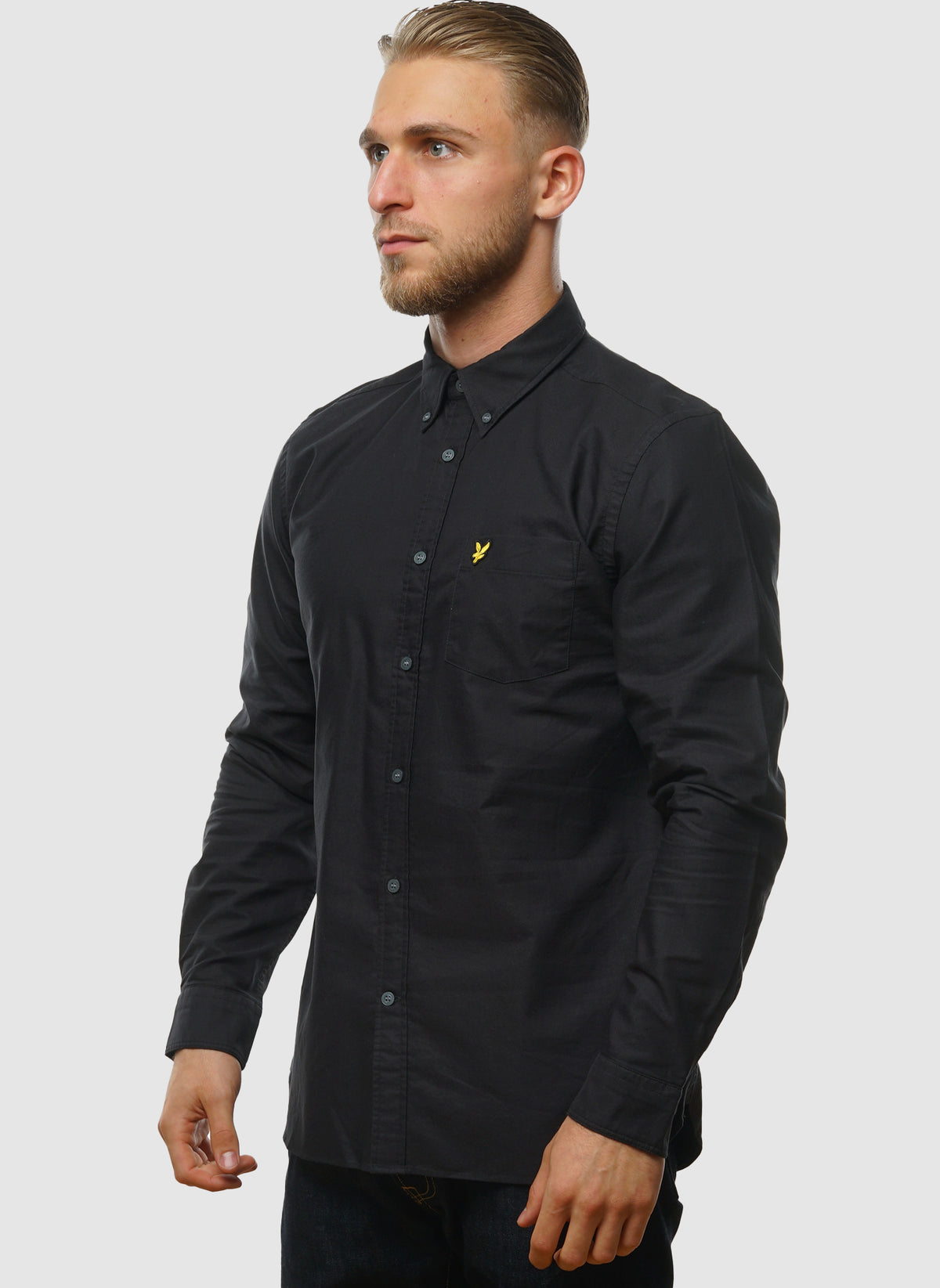 Plain Oxford Hemd - Jet Black