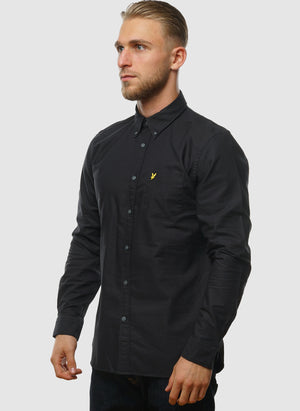 Plain Oxford Hemd - Jet Black