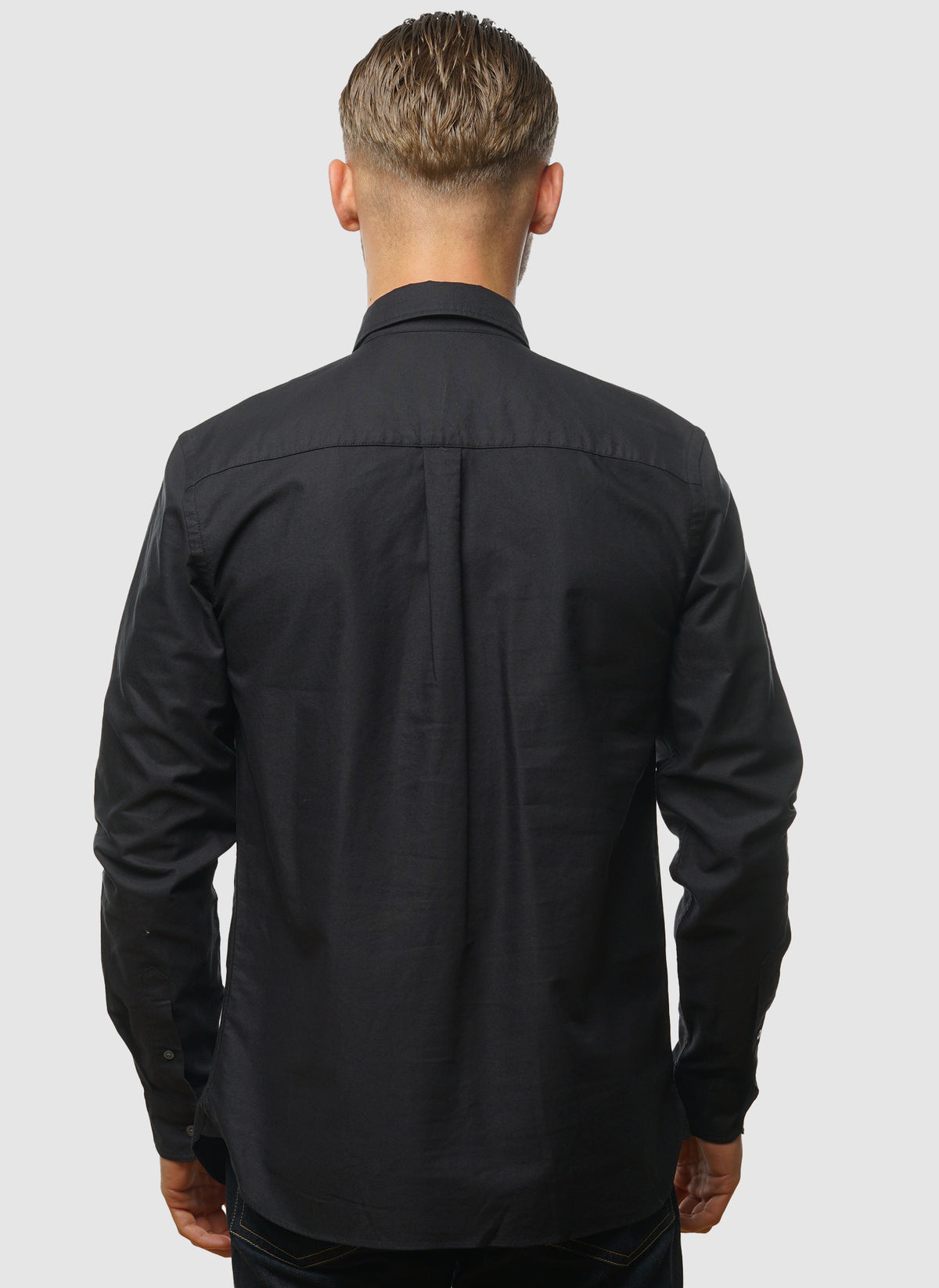 Plain Oxford Hemd - Jet Black