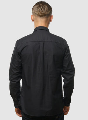 Plain Oxford Hemd - Jet Black