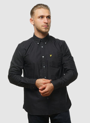 Plain Oxford Hemd - Jet Black