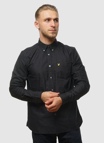 Plain Oxford Hemd - Jet Black