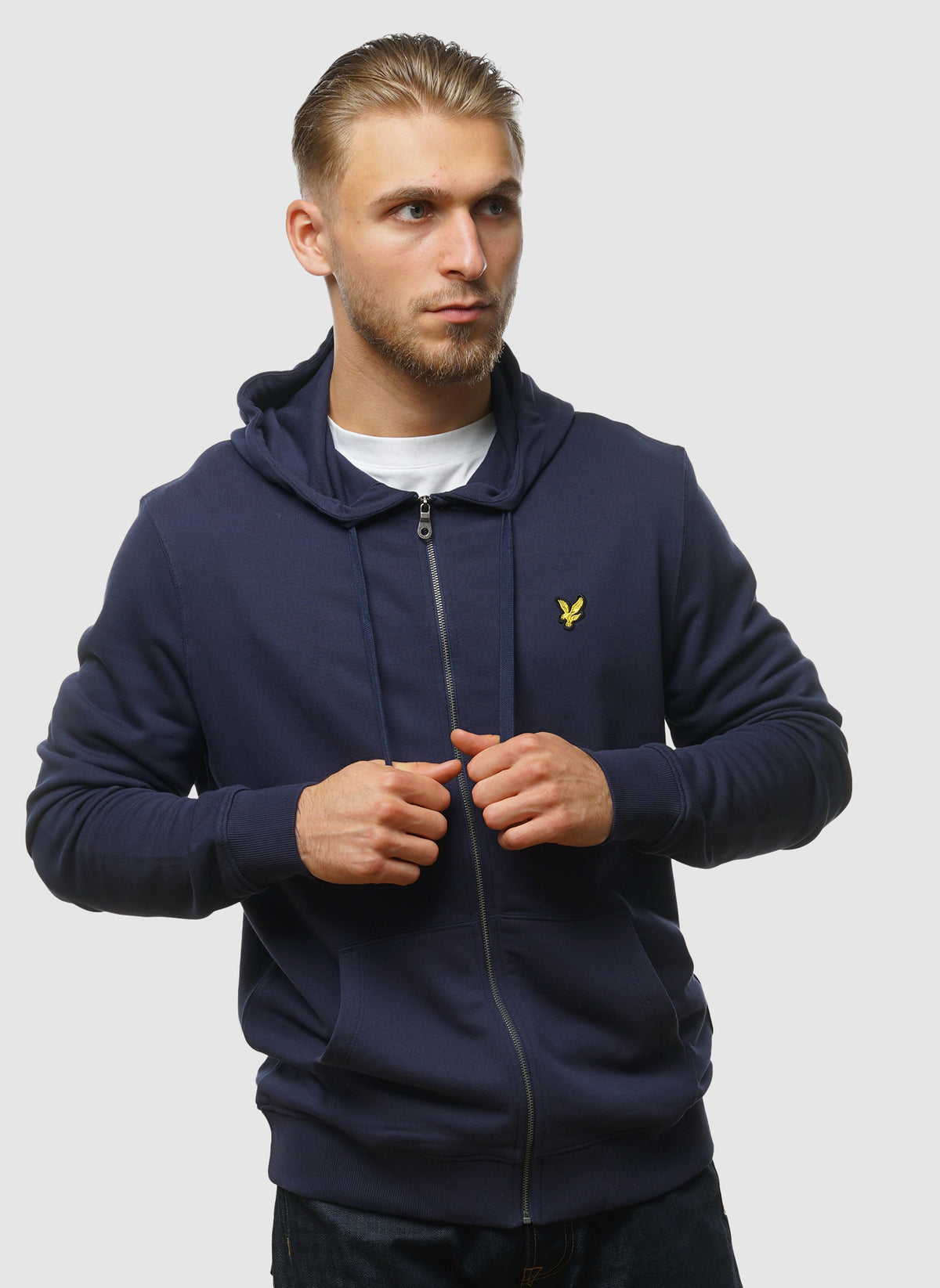 Zip Through Hoodie - Navy