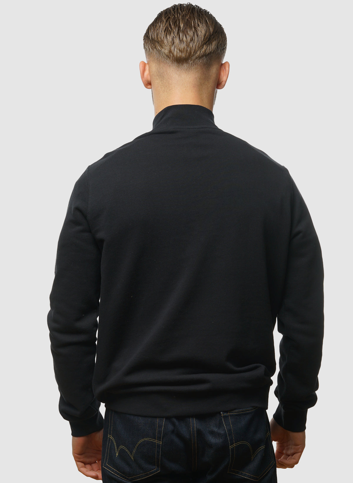 Loopback 1/4 Zip Sweatshirt - Jet Black