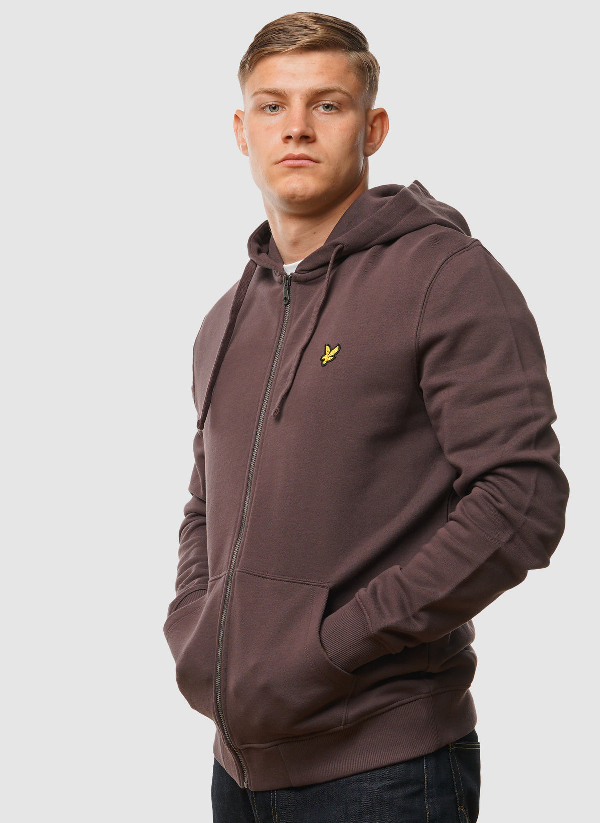 Zip Through Hoodie - Espresso