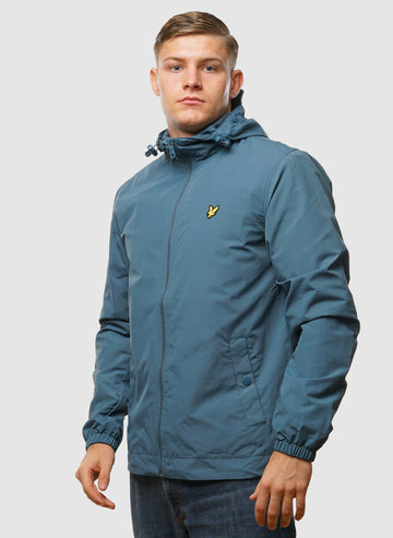 Zip Through Hooded Jacket - Deep Water