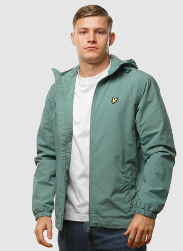 Zip Through Hooded Jacket - Agave Green
